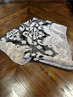 Black & Blush Pink Italian Silk Scarf